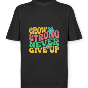 Camiseta Oversized Seja Forte Nunca Desista - frente - preto