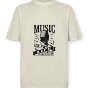 Musica is life Camiseta - oversize - off-white