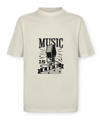 Musica is life Camiseta - oversize - off-white
