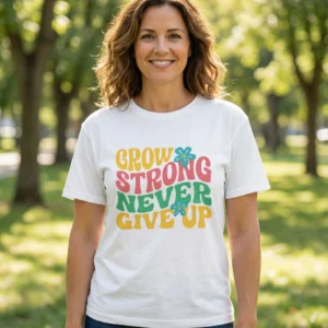 Seja Forte Nunca Desista - Camiseta Super Oversized - mockup -webp