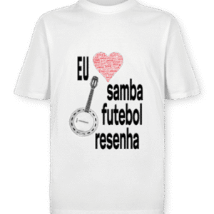 Camiseta Oversized - Amo Samba Futebol Resenha - frente - branca